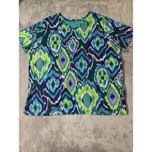 Women’s Catherine’s T-shirt V-neck Multicolored Plus 3X